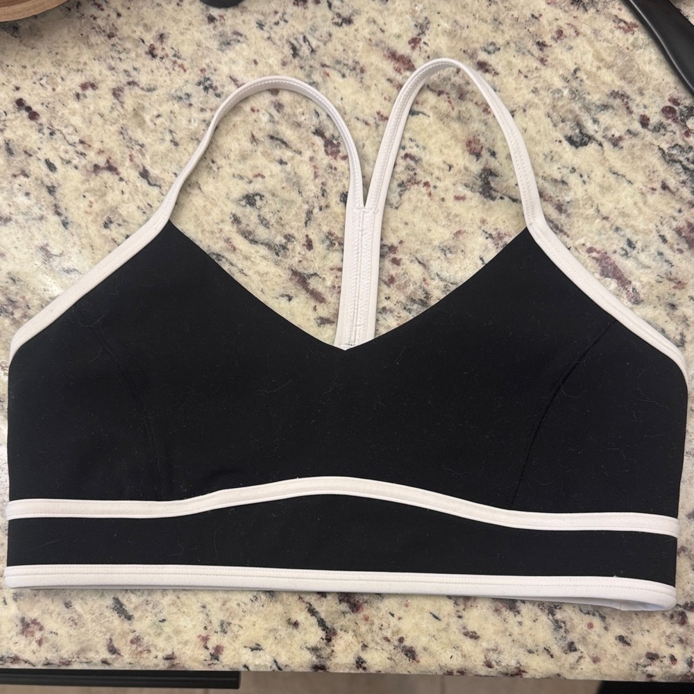 LSKD Black and White Contrast Sports Bra Sz S